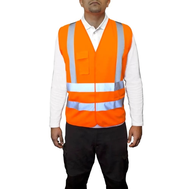 Clone Chaleco Reflectivo Naranjo 4 Cintas Certificado Clase II En20471