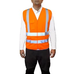 Clone Chaleco Reflectivo Naranjo 4 Cintas Certificado Clase II En20471